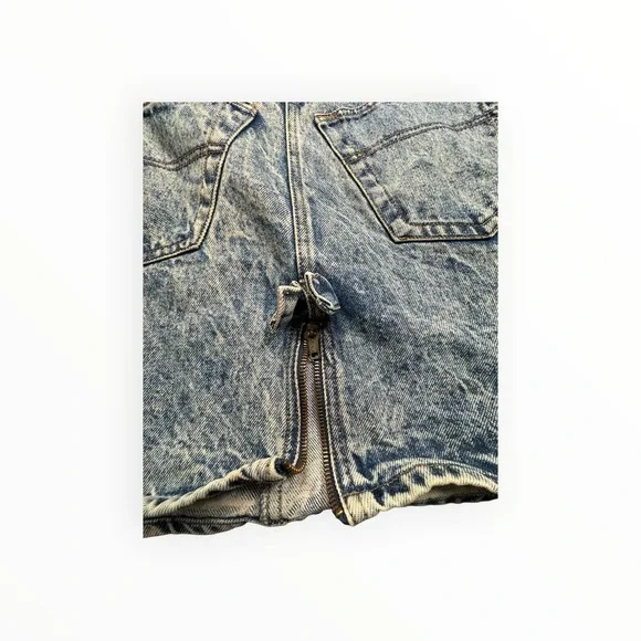 Jordache Denim Skirt Womens 11/12 Blue Acid Wash Basics High Waist Back Zipper - Picture 8 of 10